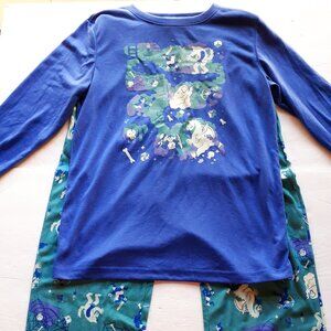 Cat & Jack Boys Pajamas 2 Piece Set Dragon Ghost Blue Long Sleeve 12-14 New